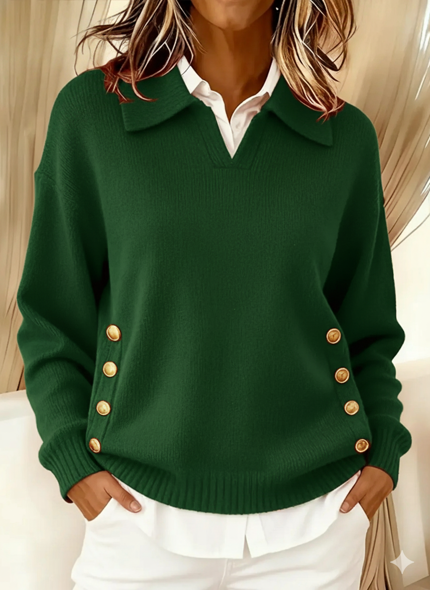 Antonietta | Maglione con Collo Polo e Bottoni