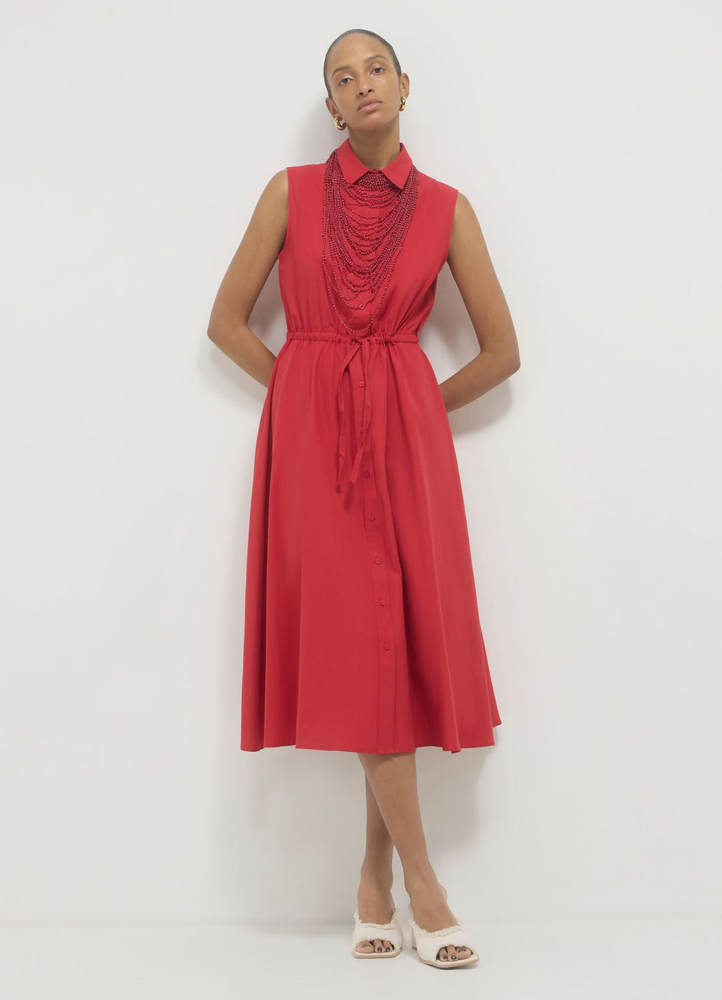 Vestito lungo smanicato