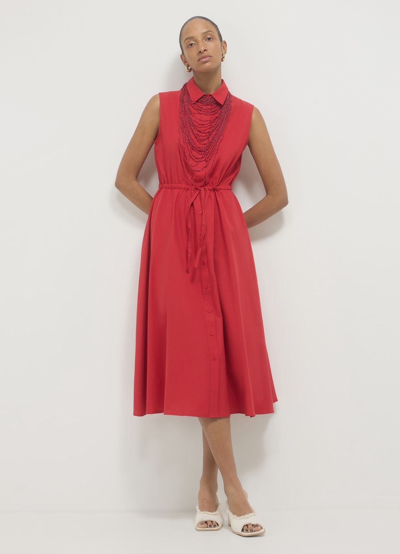 Vestito lungo smanicato