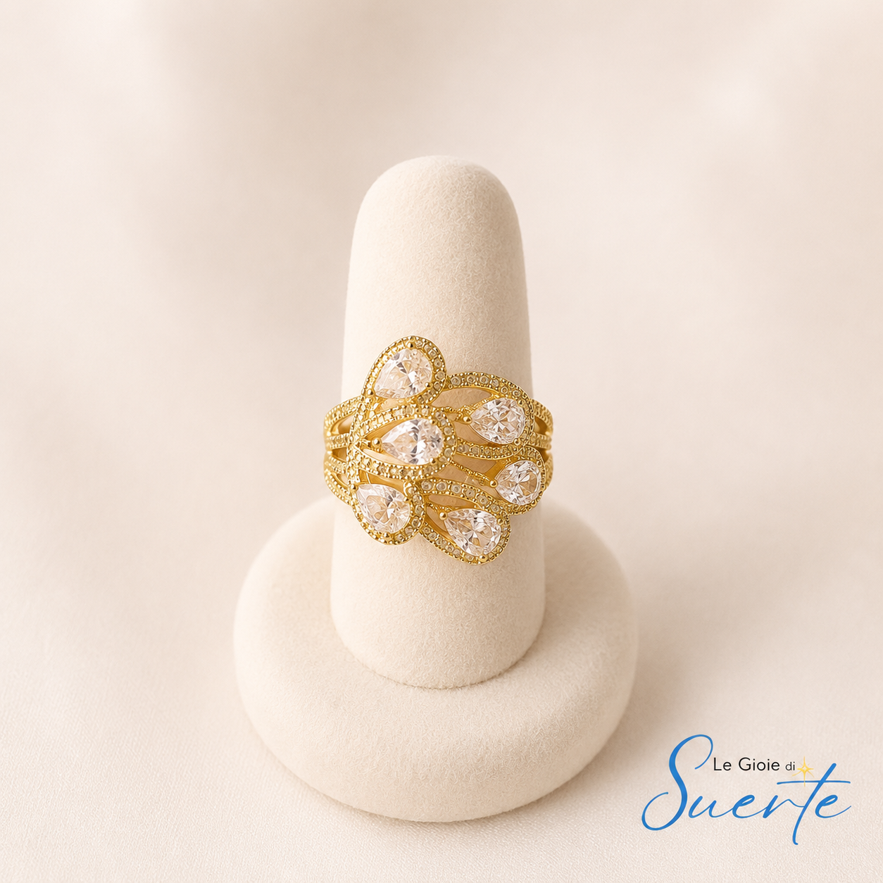 Anello Golden Petals