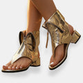 Zafira | Sandali metallizzati con cerniera