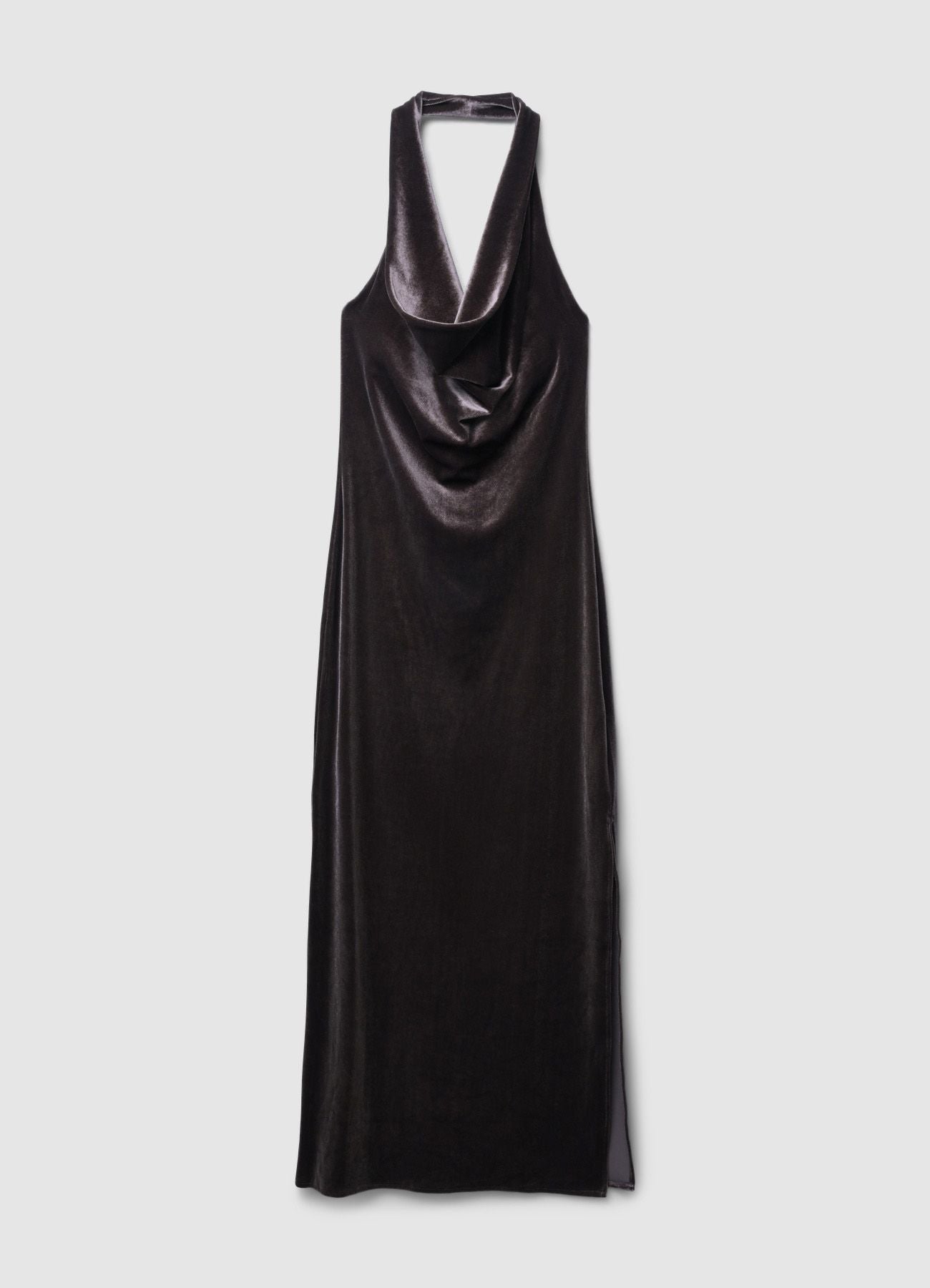 Vestito lungo con scollo drappeggiato