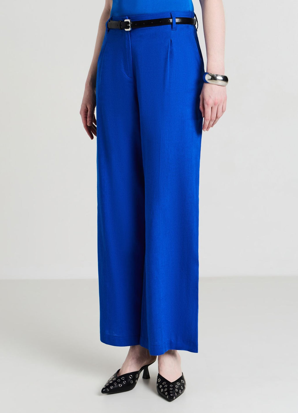 Pantaloni a palazzo misto lino