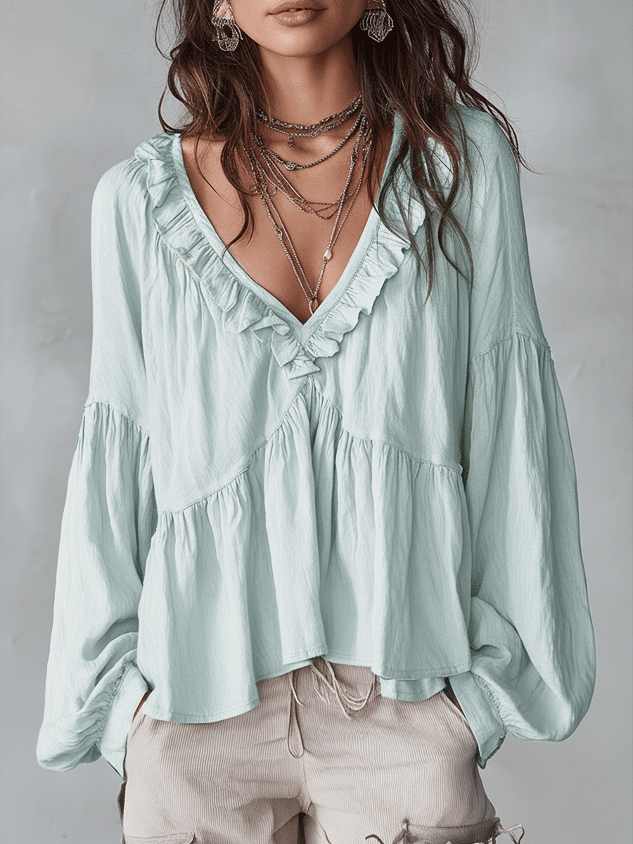 Camicetta bohemiana leggera ispirata al vintage