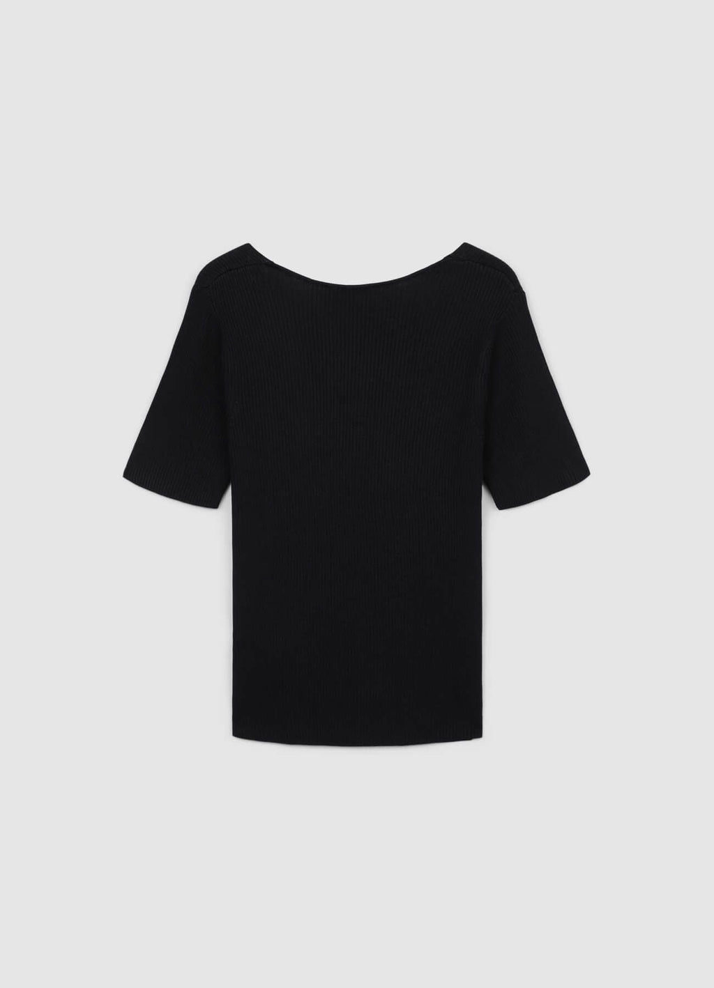 T-shirt scollo V a costine