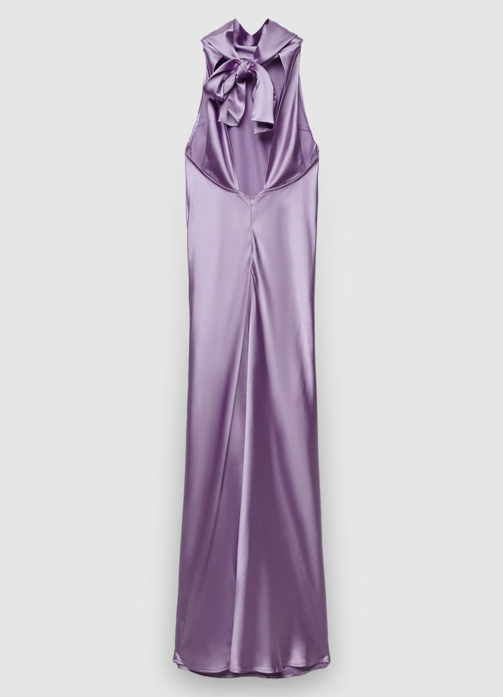 Abito lungo similsatin con collo all’americana