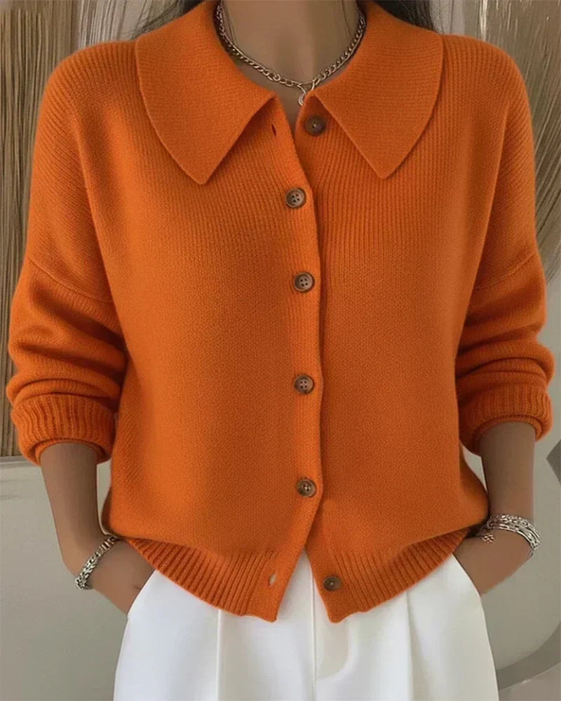 Marisa | Cardigan in Maglia con Collo a Camicia