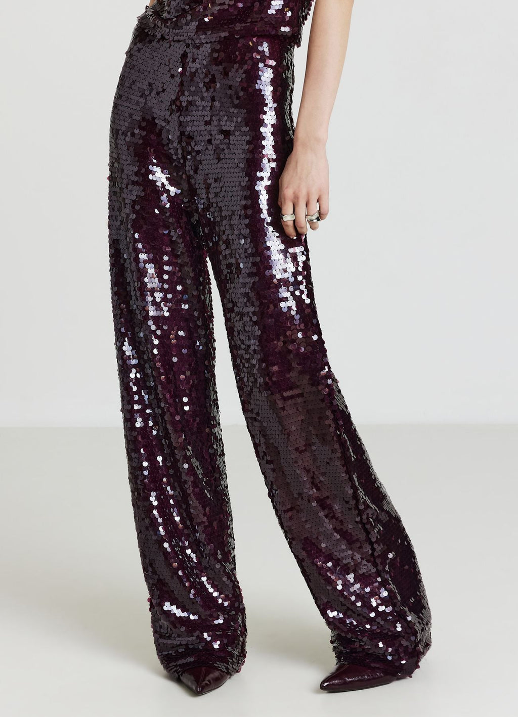 Pantaloni palazzo con paillettes