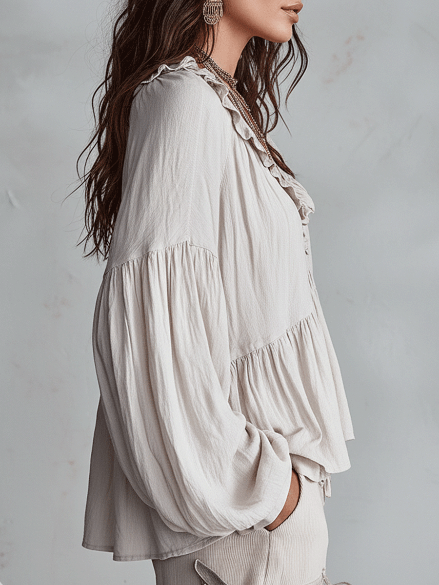 Camicetta bohemiana leggera ispirata al vintage