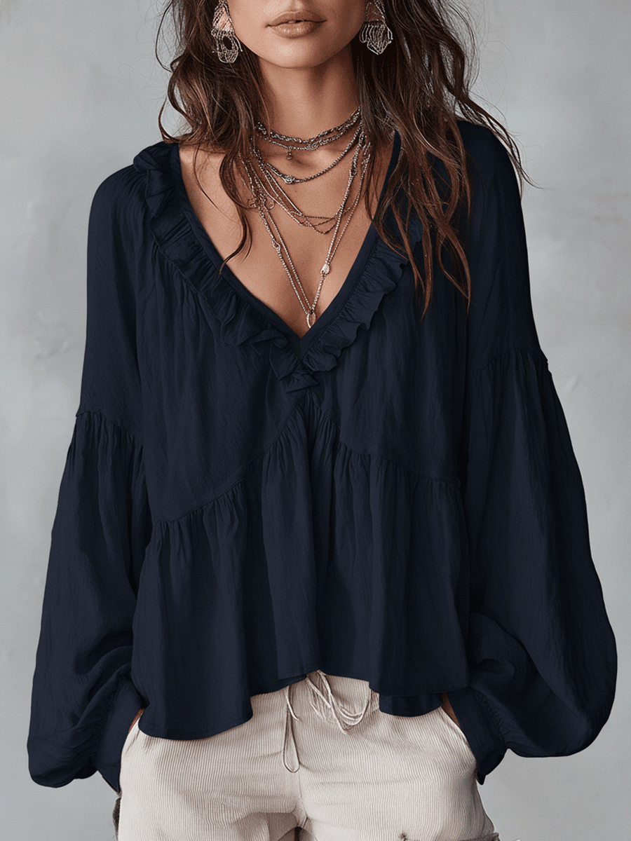 Camicetta bohemiana leggera ispirata al vintage