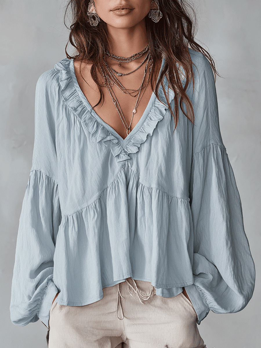 Camicetta bohemiana leggera ispirata al vintage