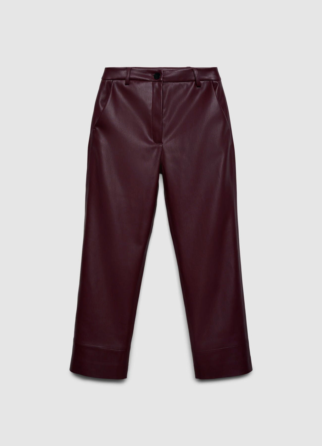 Pantaloni straight in similpelle