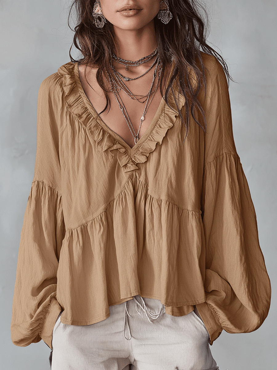 Camicetta bohemiana leggera ispirata al vintage