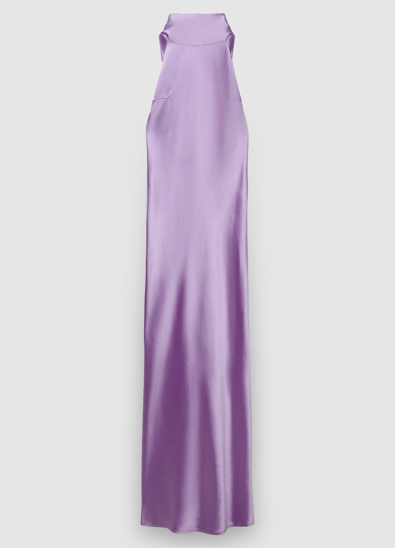 Abito lungo similsatin con collo all’americana