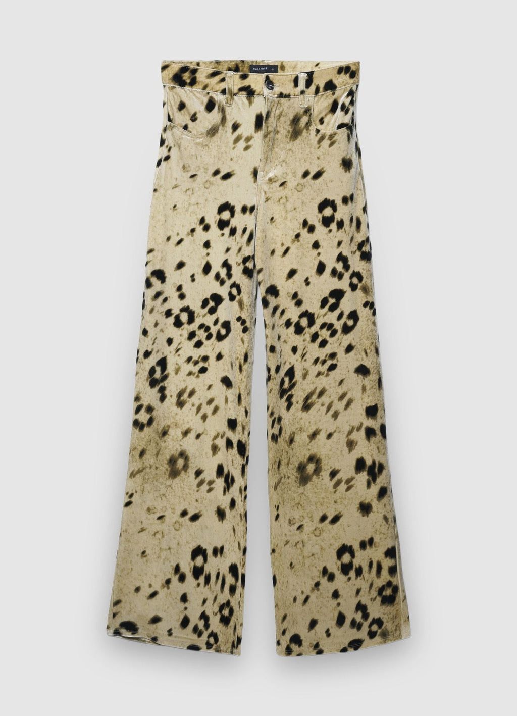 Pantaloni straight ciniglia animalier