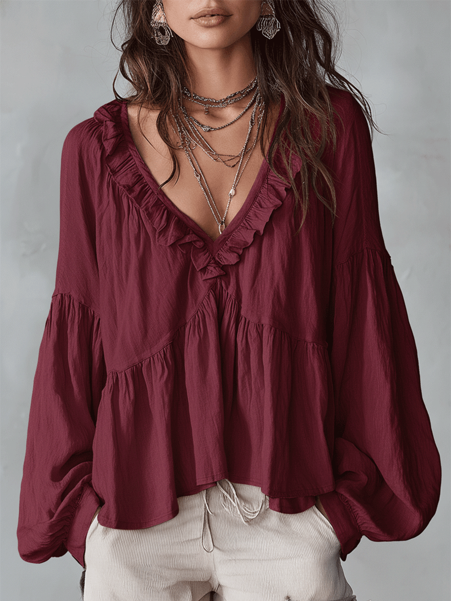 Camicetta bohemiana leggera ispirata al vintage