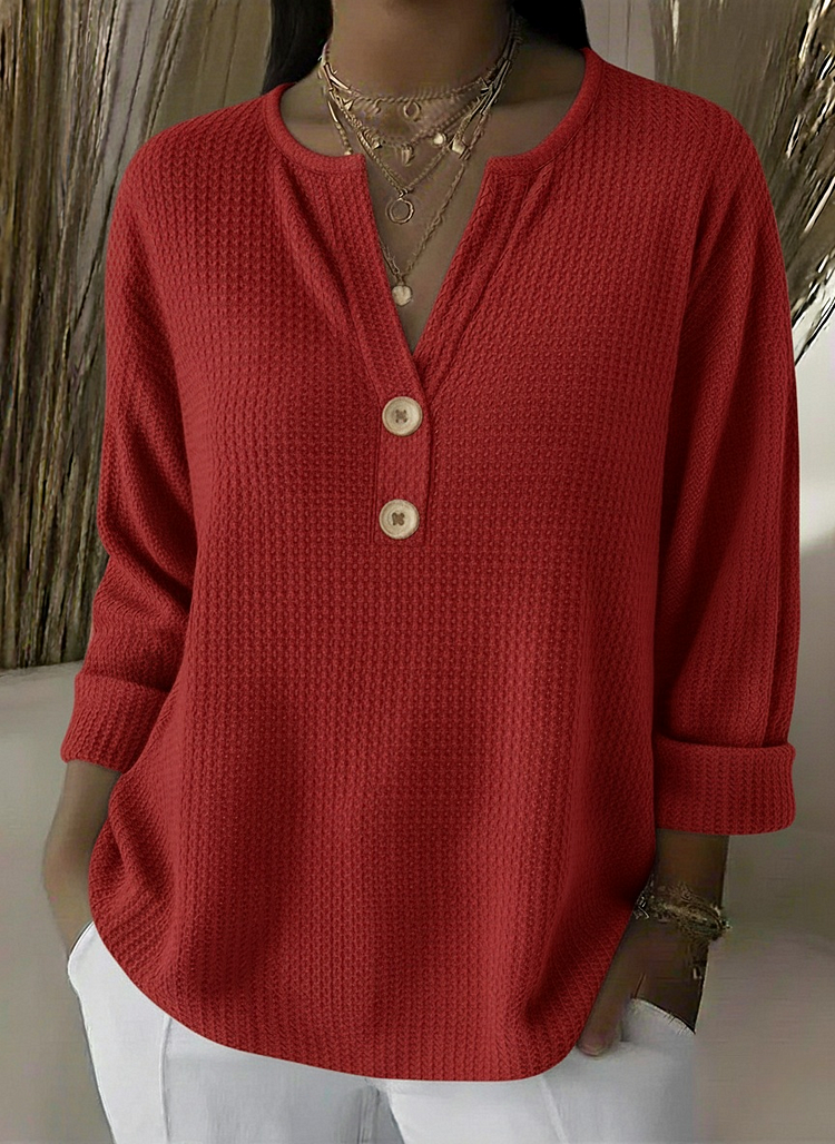 Amabile | Maglia Henley Goffrata con Bottoni