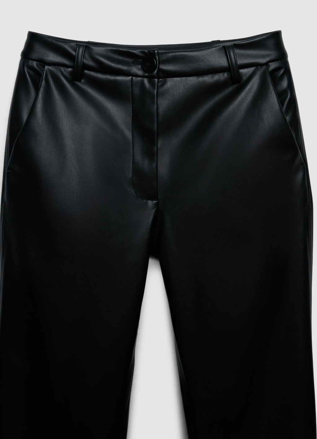 Pantaloni straight in similpelle
