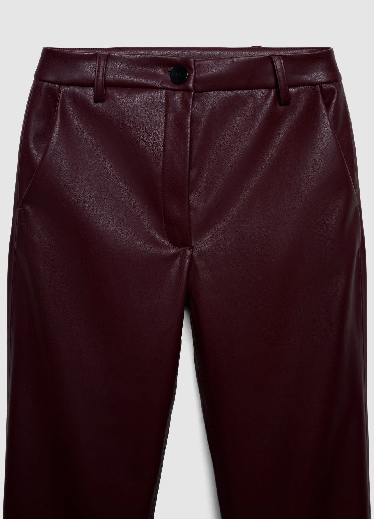 Pantaloni straight in similpelle