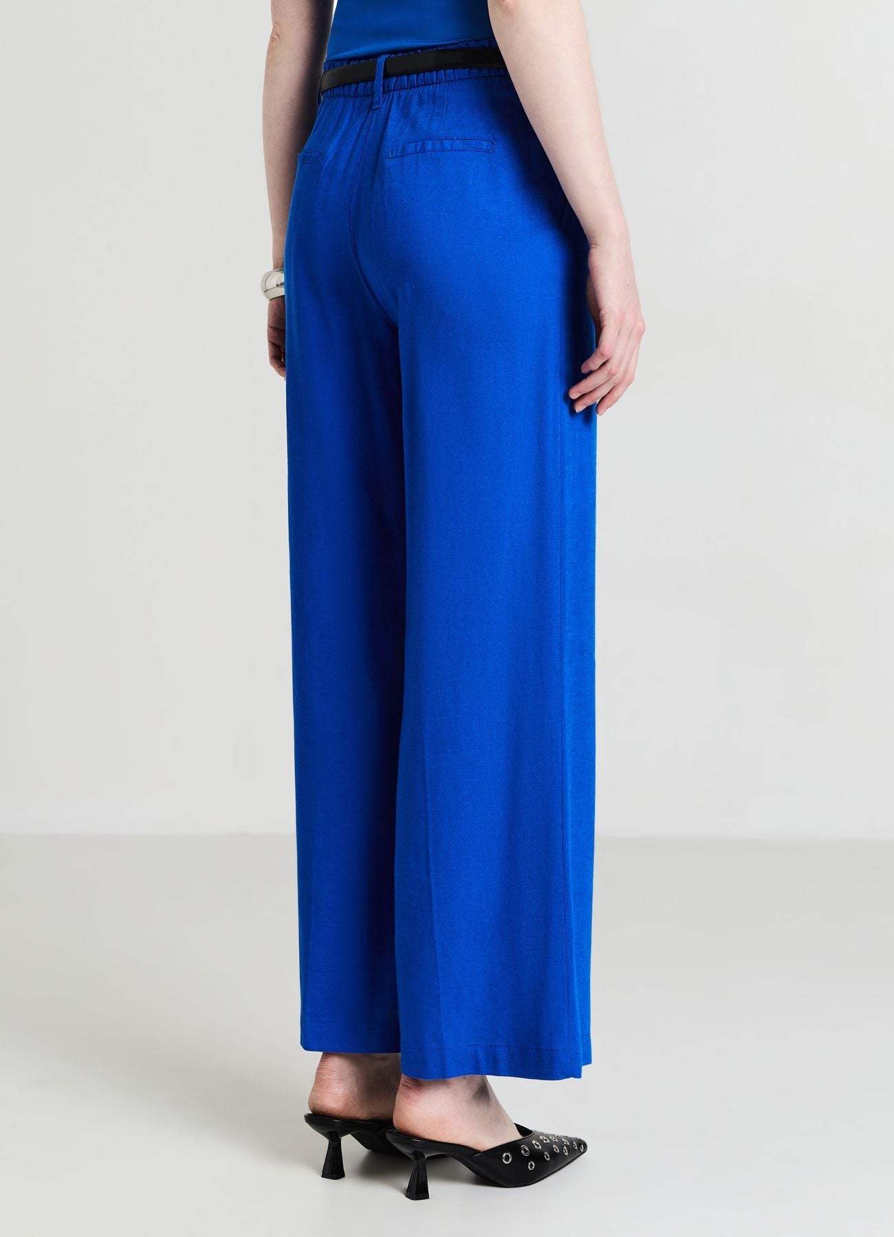 Pantaloni a palazzo misto lino