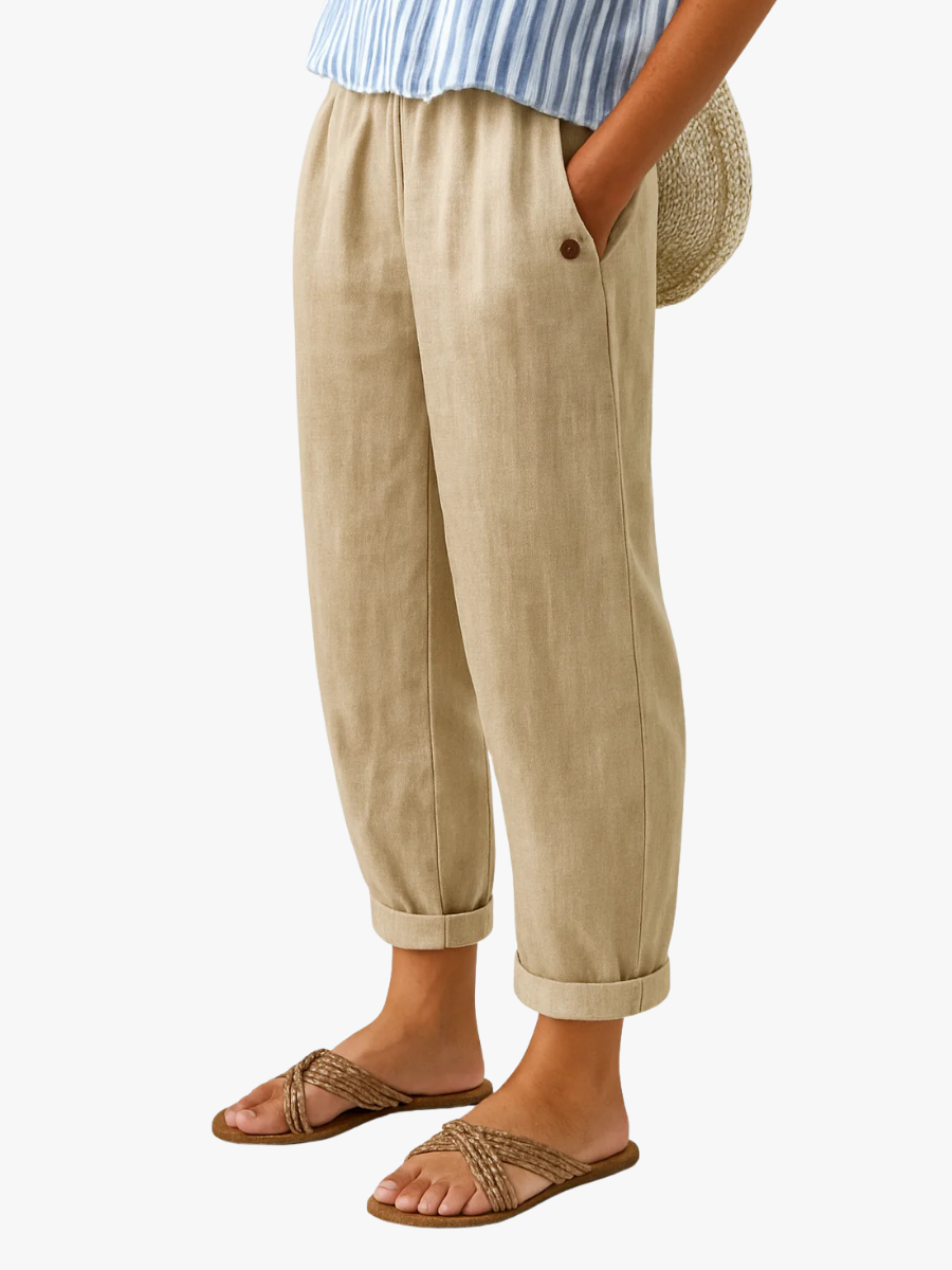 Belen  | PANTALONI FUSELÉ IN LINO MISTO PER DONNE