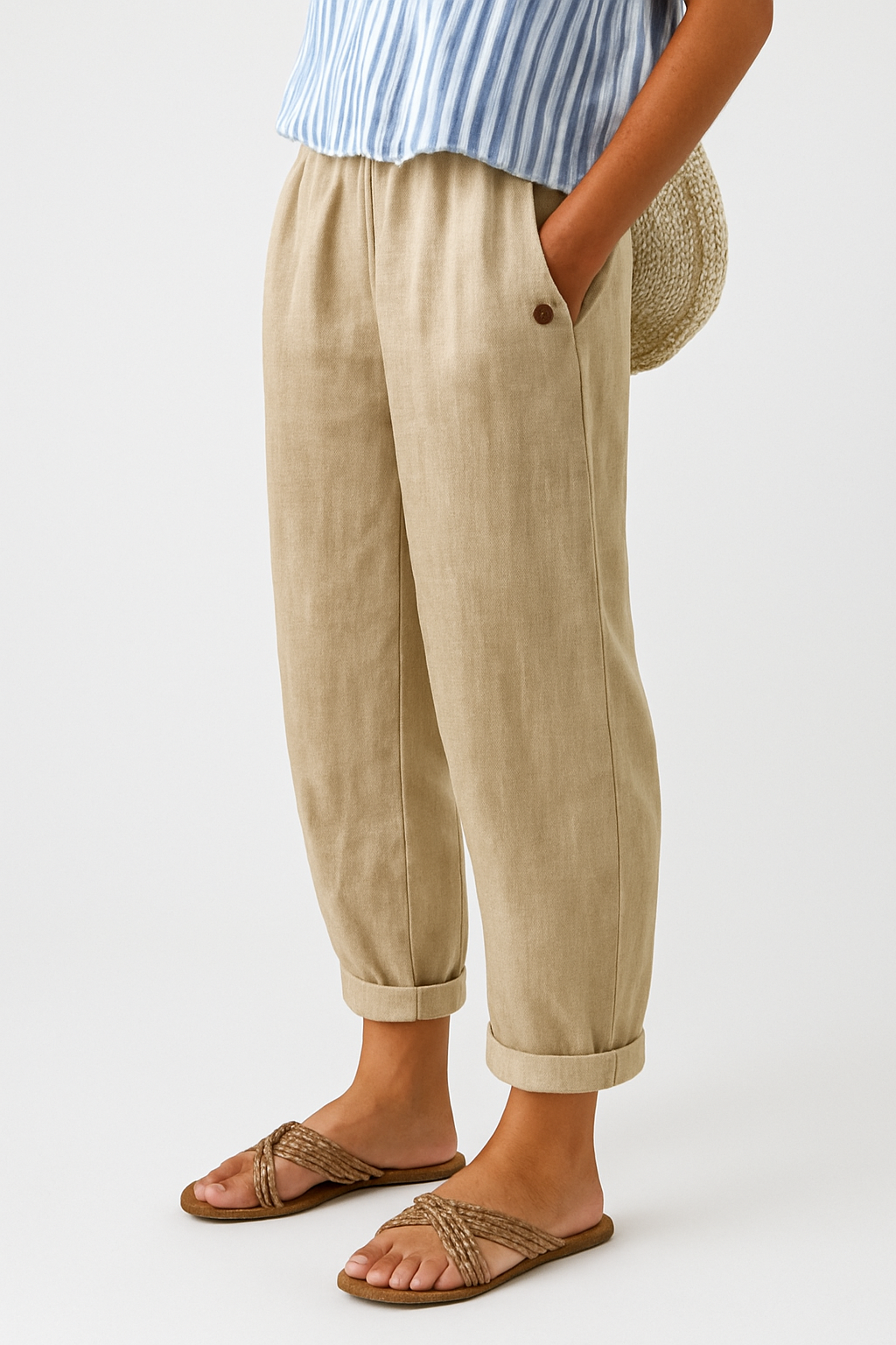 Belen  | PANTALONI FUSELÉ IN LINO MISTO PER DONNE