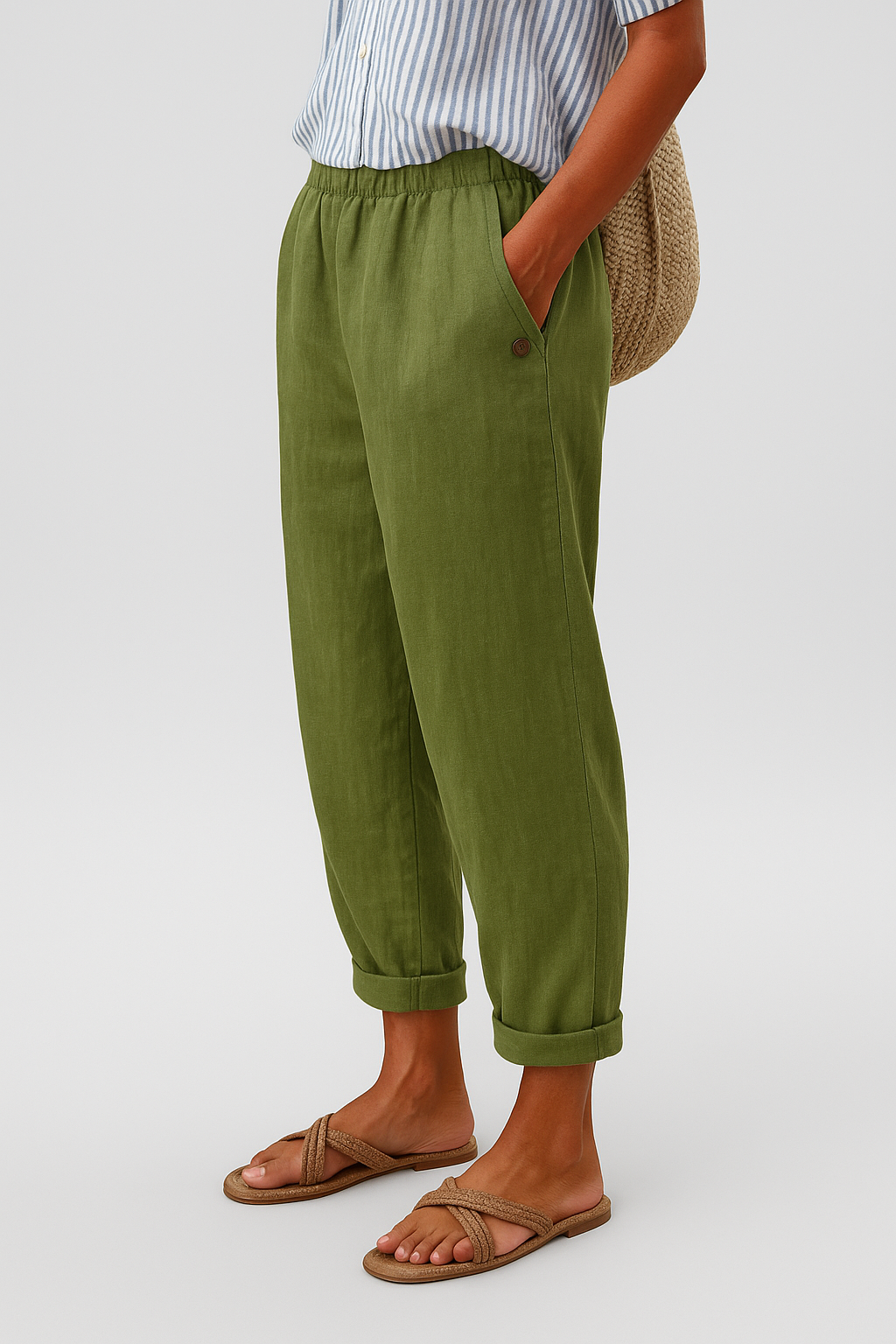 Belen  | PANTALONI FUSELÉ IN LINO MISTO PER DONNE