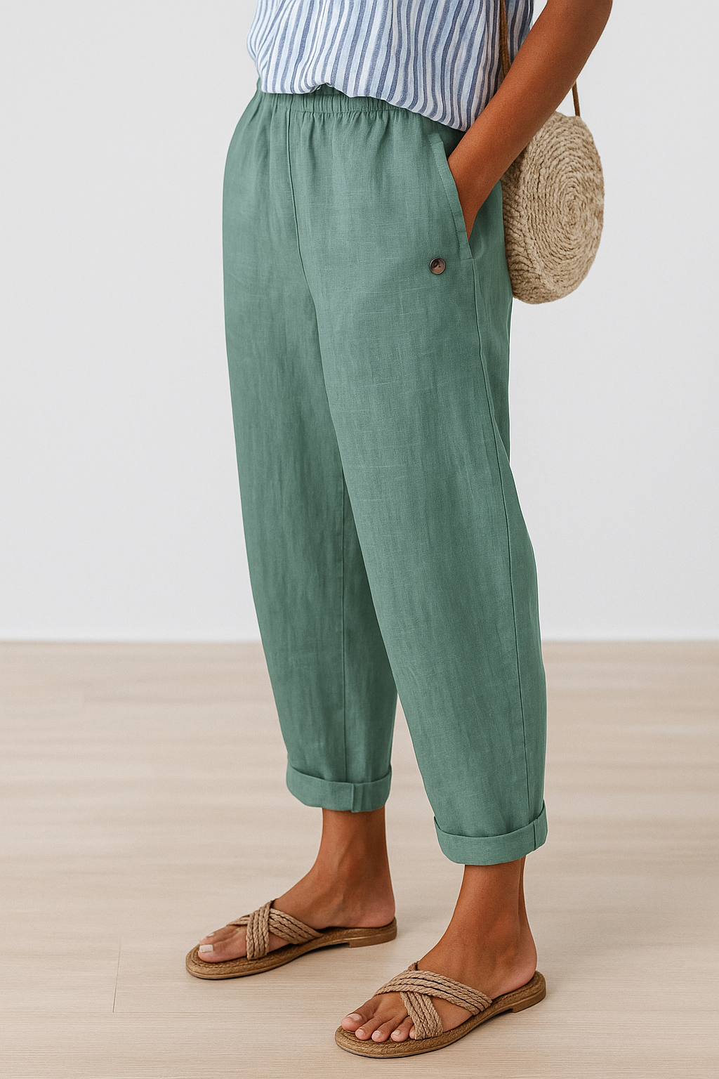Belen  | PANTALONI FUSELÉ IN LINO MISTO PER DONNE