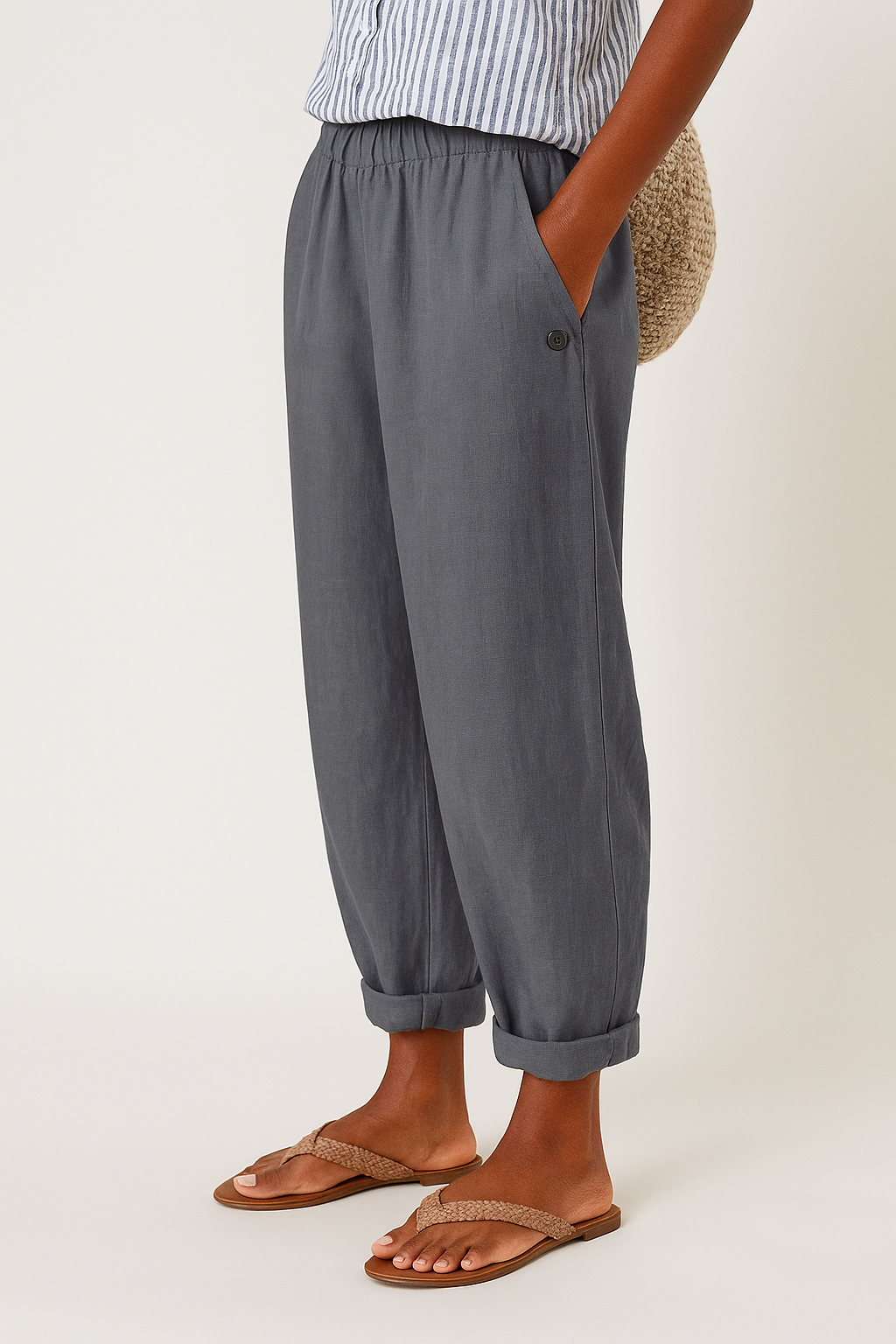 Belen  | PANTALONI FUSELÉ IN LINO MISTO PER DONNE