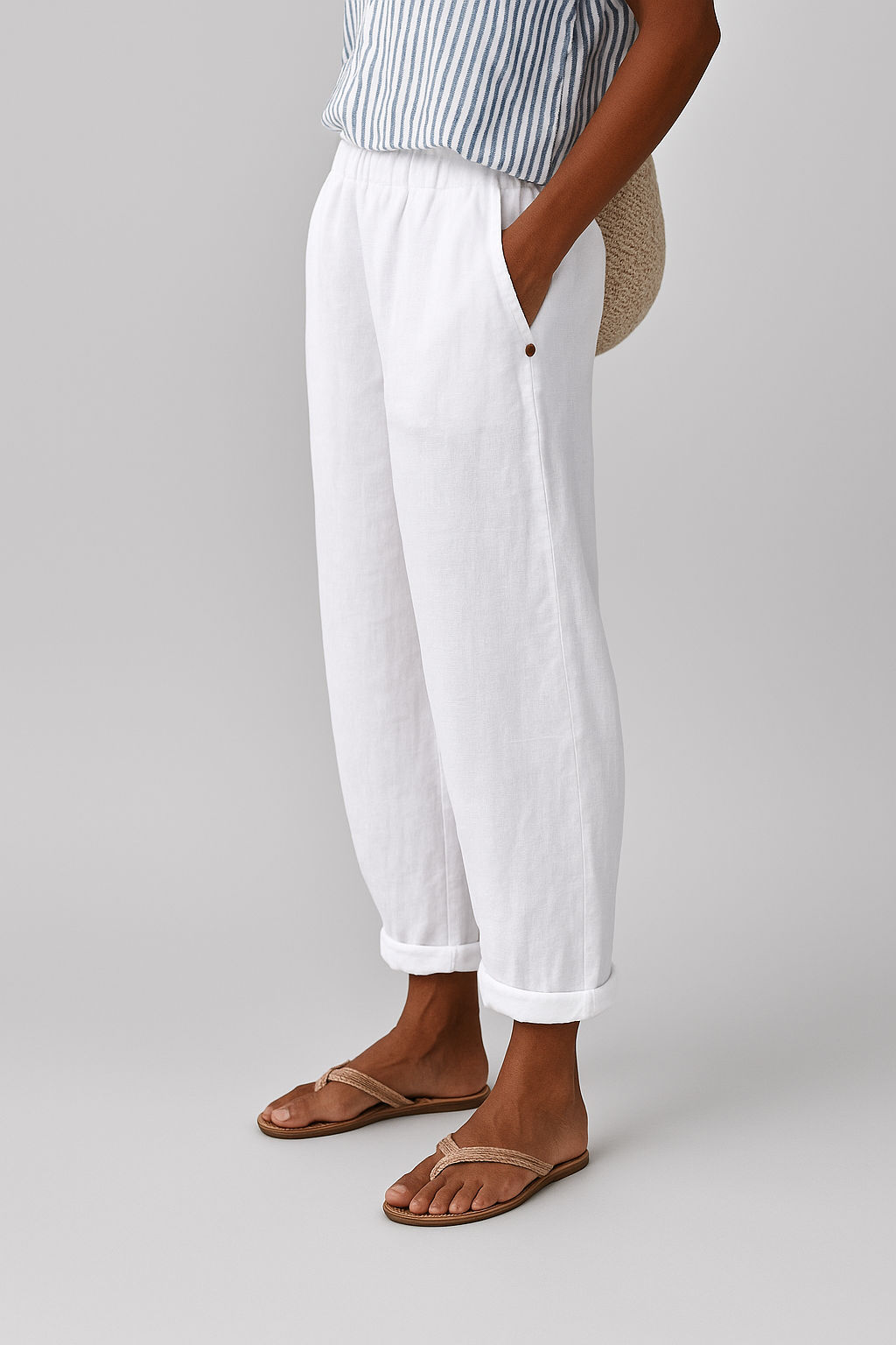 Belen  | PANTALONI FUSELÉ IN LINO MISTO PER DONNE