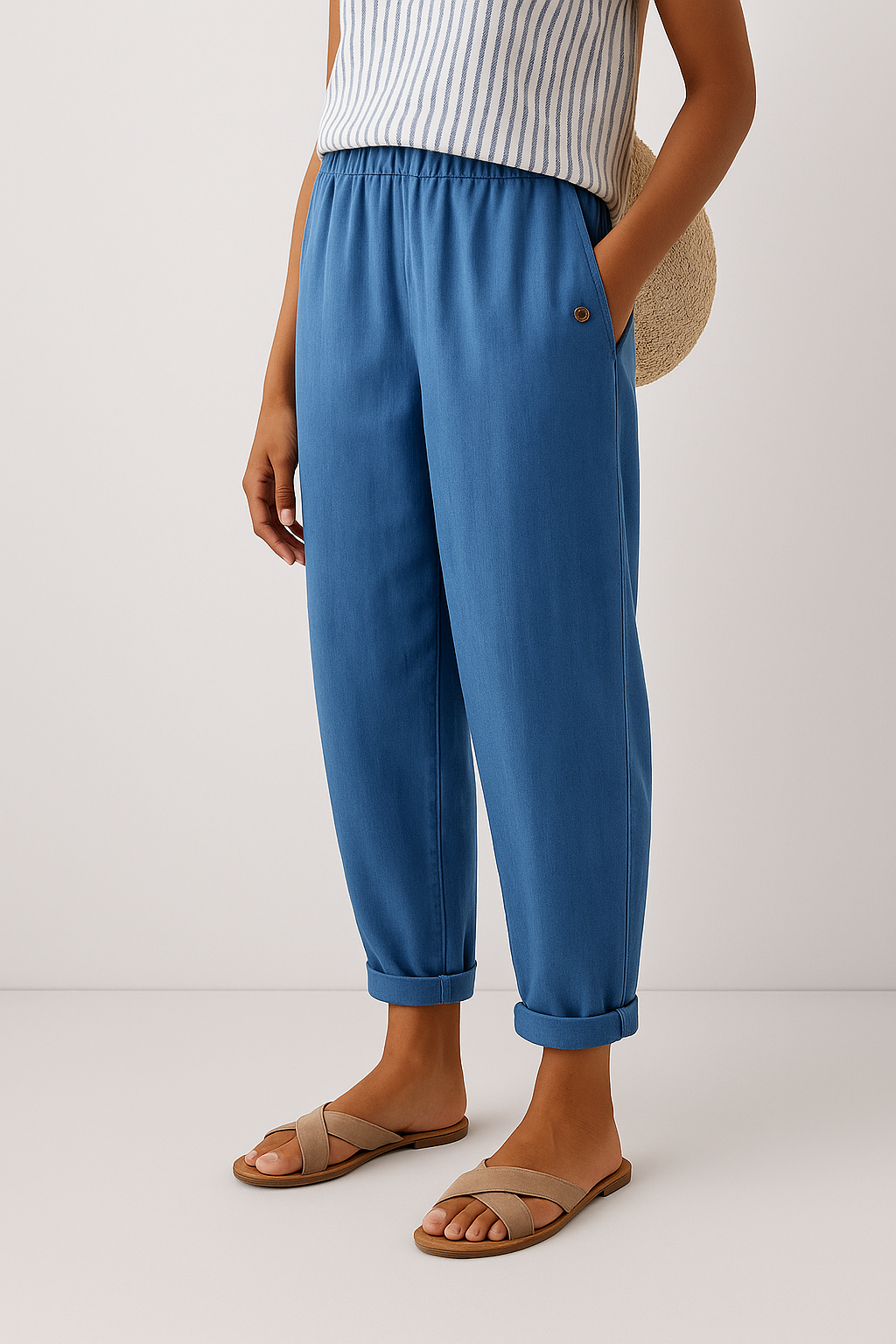 Belen  | PANTALONI FUSELÉ IN LINO MISTO PER DONNE