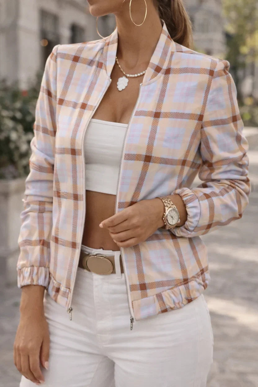 Giacca bomber da donna leggera con zip