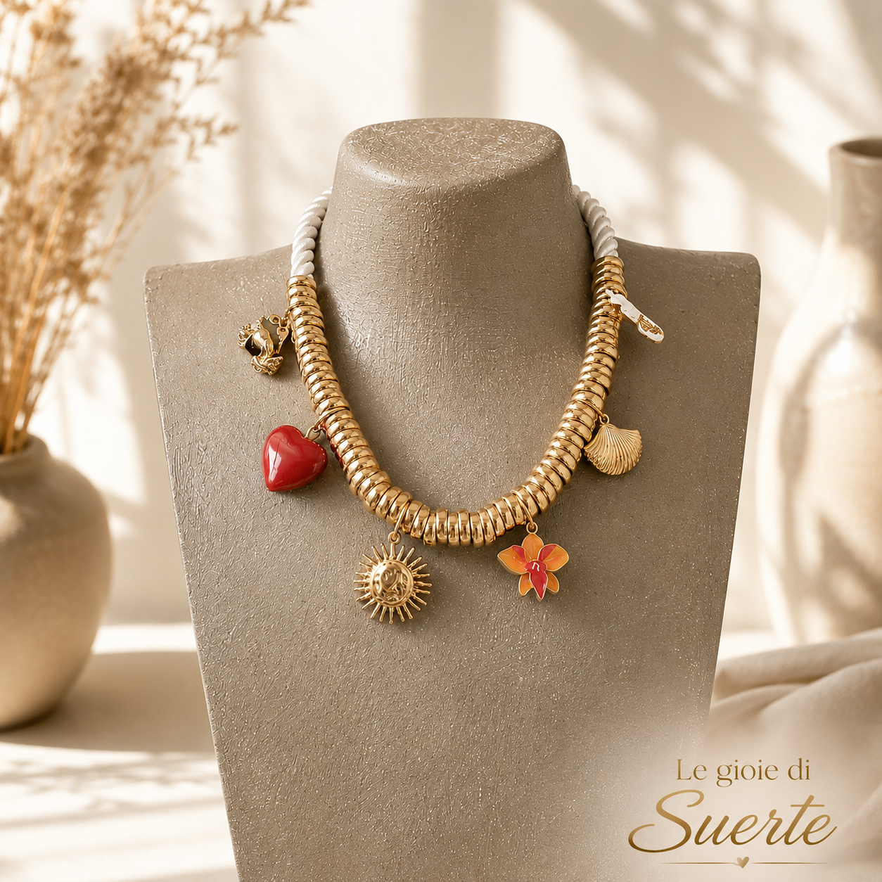 Collana Soleil – Charms Gold & White