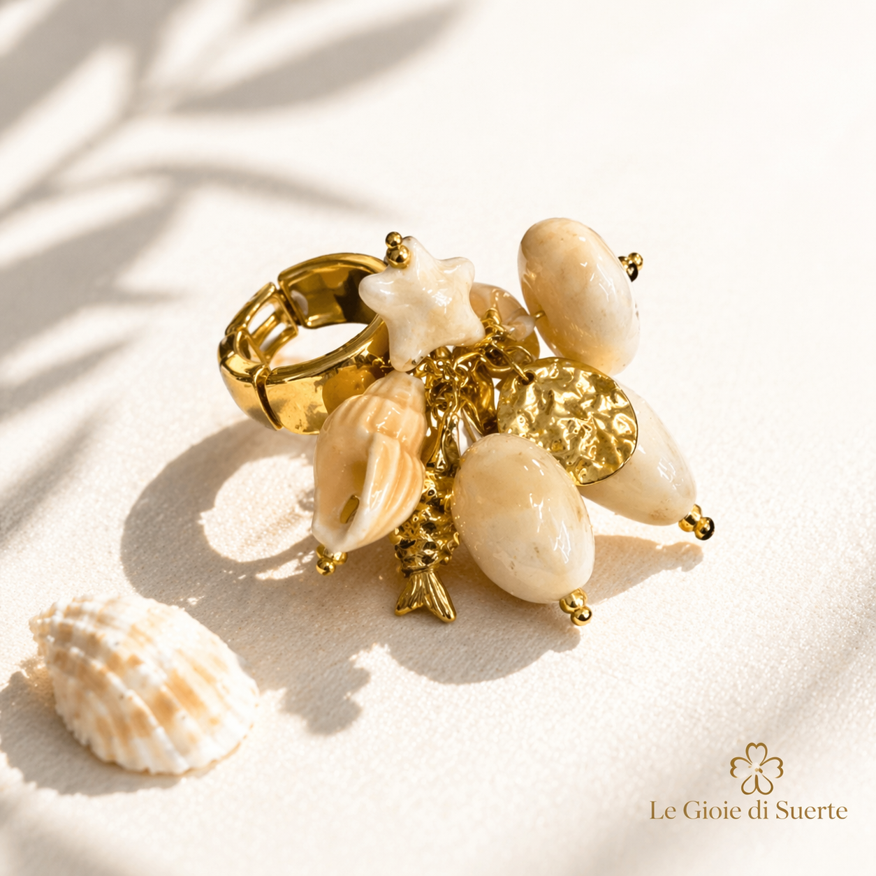 Anello Corallo Chic Dorato