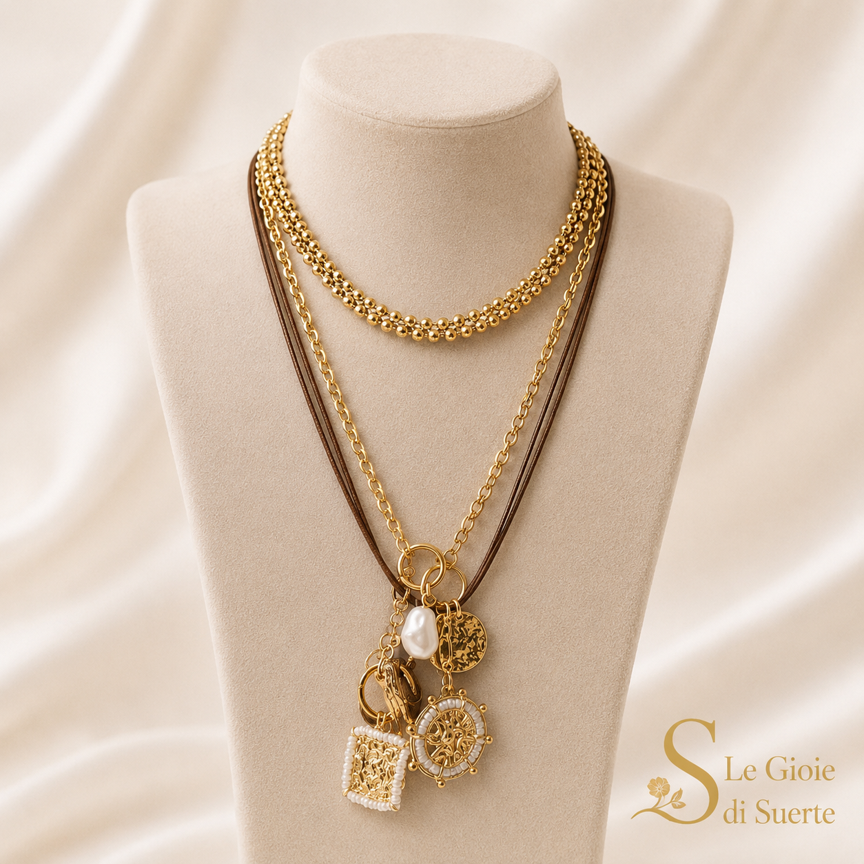 Collana Boho Charms Dorata