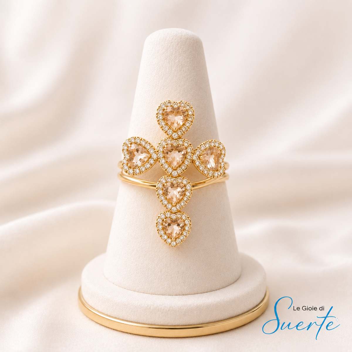 Anello Cuori Lumina Gold