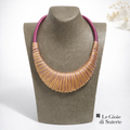 Collana Aura Frange Gold & Fucsia