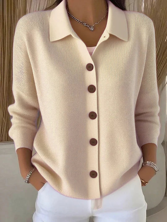 Graziana | Cardigan in Maglia con Collo e Bottoni