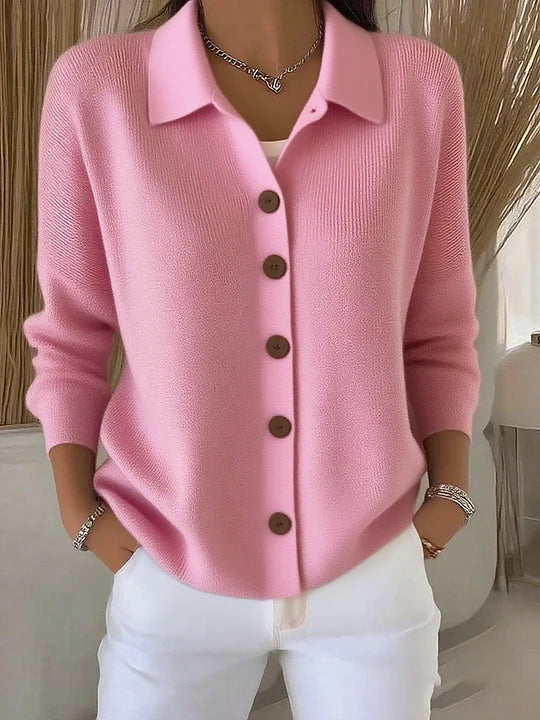 Graziana | Cardigan in Maglia con Collo e Bottoni