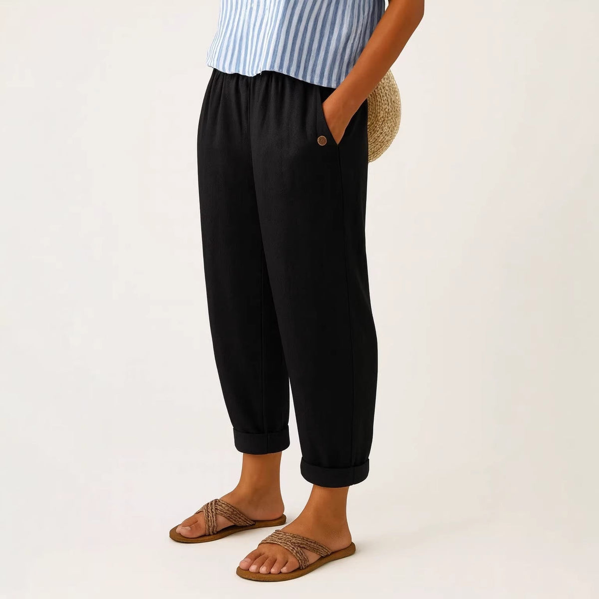 Belen  | PANTALONI FUSELÉ IN LINO MISTO PER DONNE
