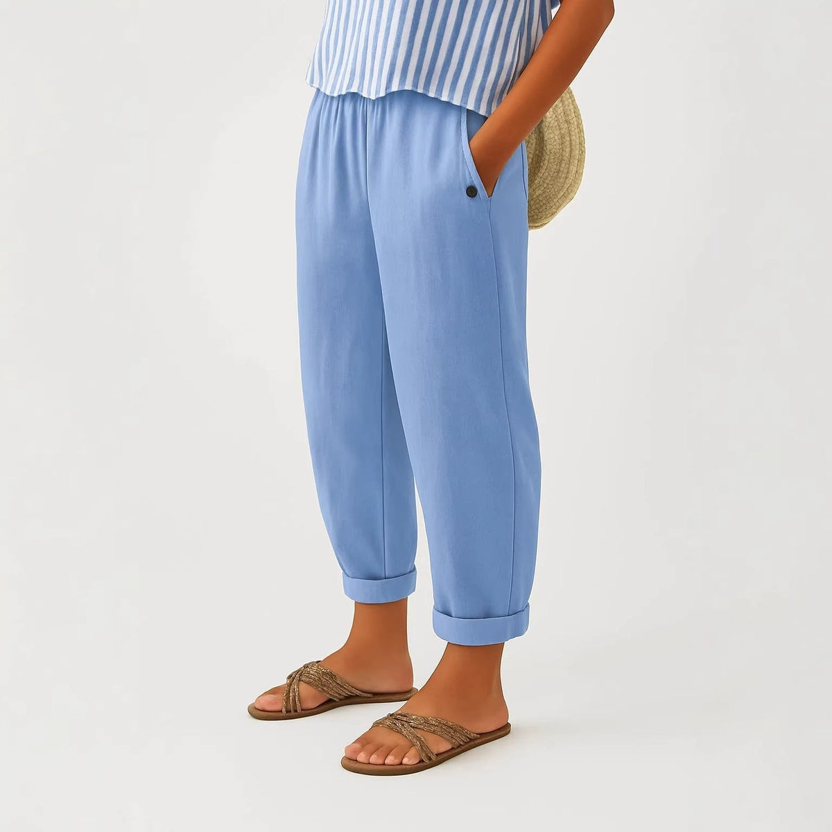 Belen  | PANTALONI FUSELÉ IN LINO MISTO PER DONNE