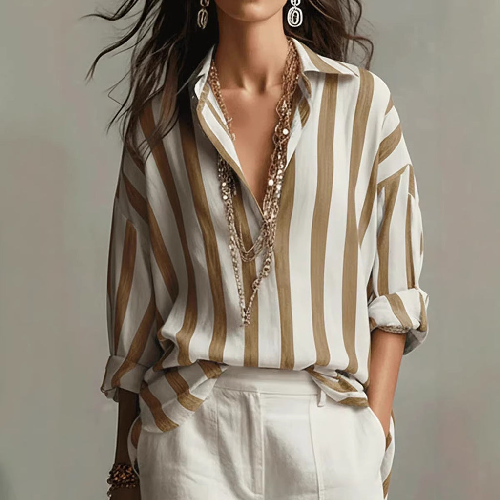 Camicia oversize a righe con bottoni