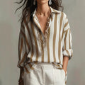 Camicia oversize a righe con bottoni