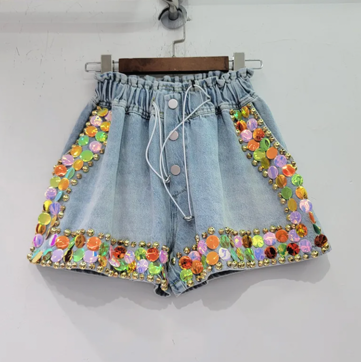 Colorful Sequined Shorts