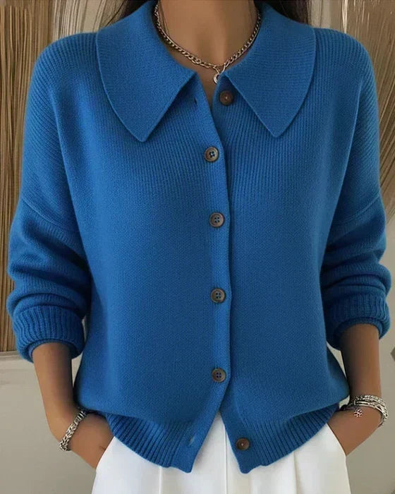 Marisa | Cardigan in Maglia con Collo a Camicia