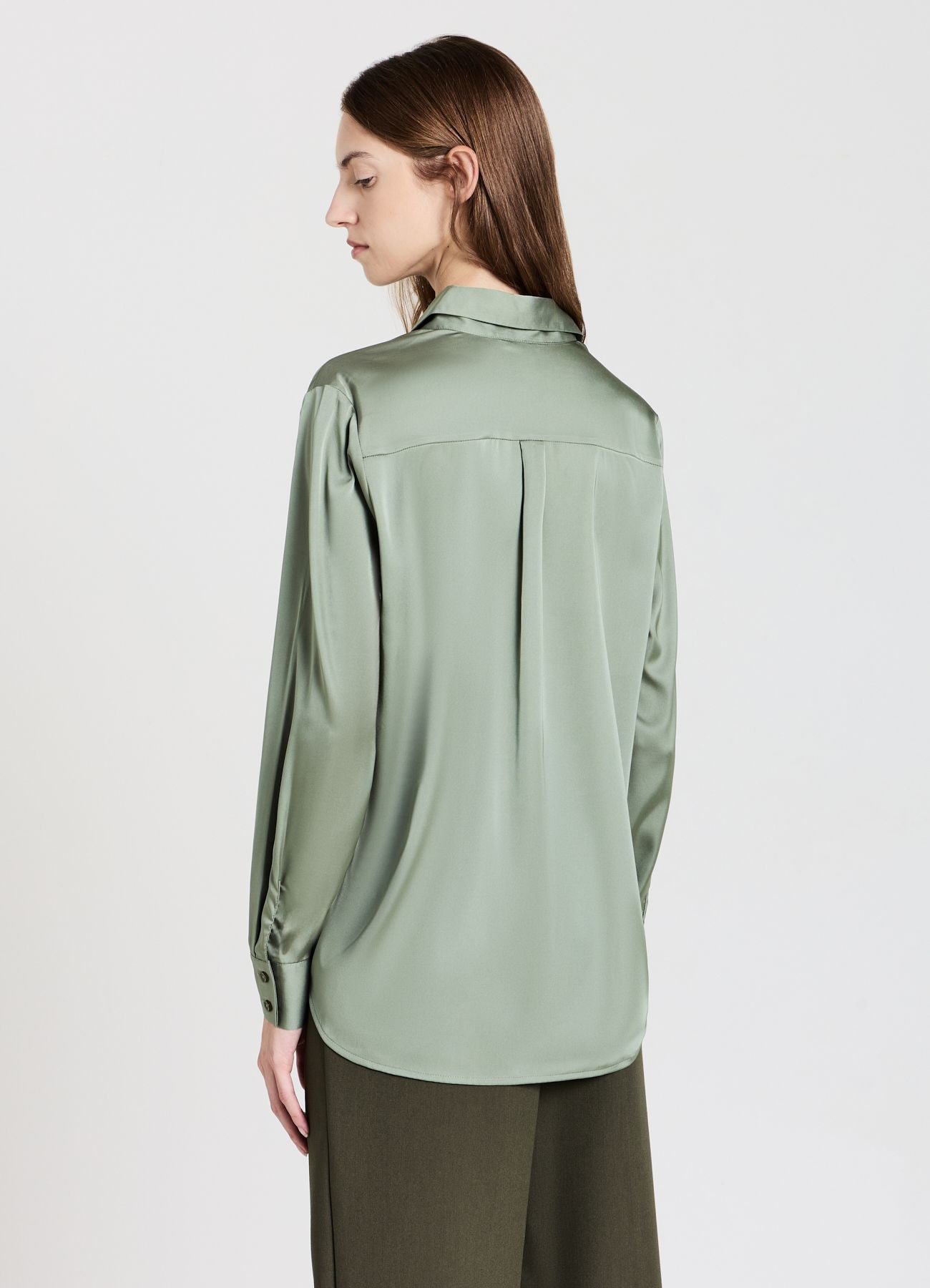 Camicia classica in simil satin
