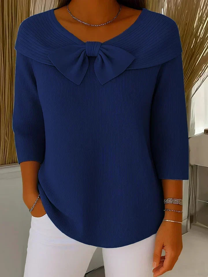 Filippa | Maglione con Fiocco e Collo Rotondo