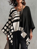 Top da donna in cotone-lino con stampa