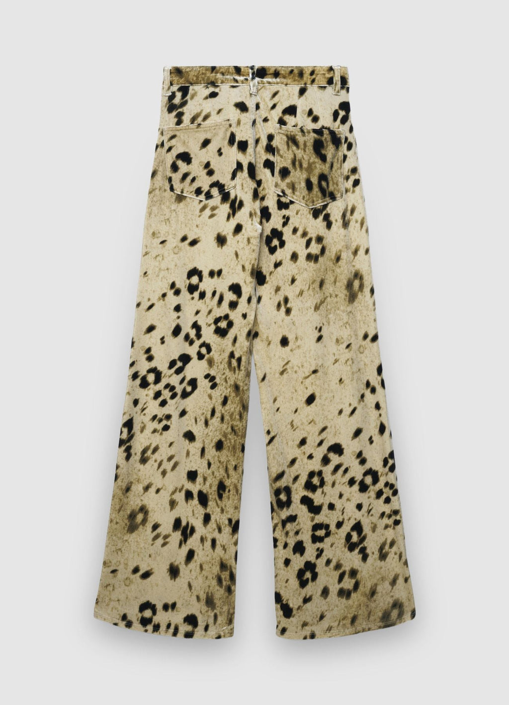 Pantaloni straight ciniglia animalier
