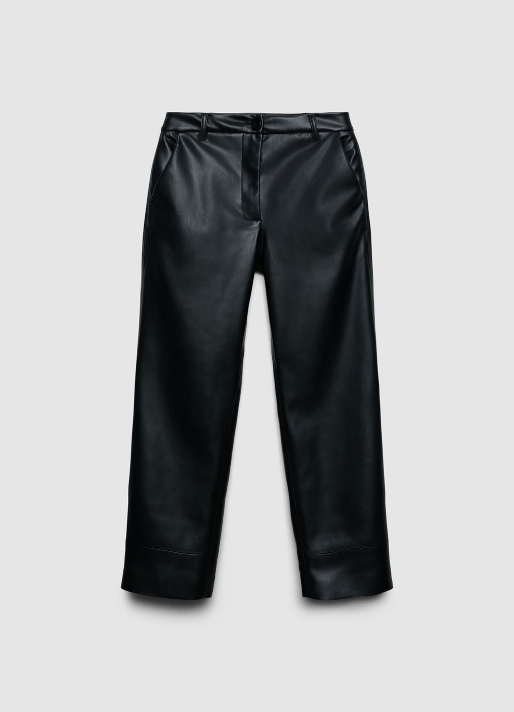 Pantaloni straight in similpelle